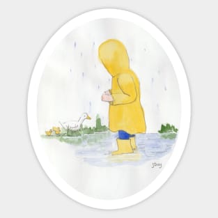 Rainy Day Puddle Ducks Sticker